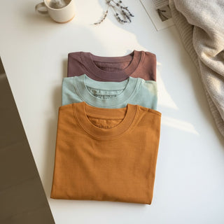 Set tricouri bumbac organic „Earth Calm” - SILENT OAK